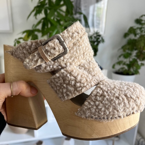 $575 Rachel Comey Fiero Clogs 9 9.5 Platform Shearling Groovy Retro Mule - Picture 6 of 11